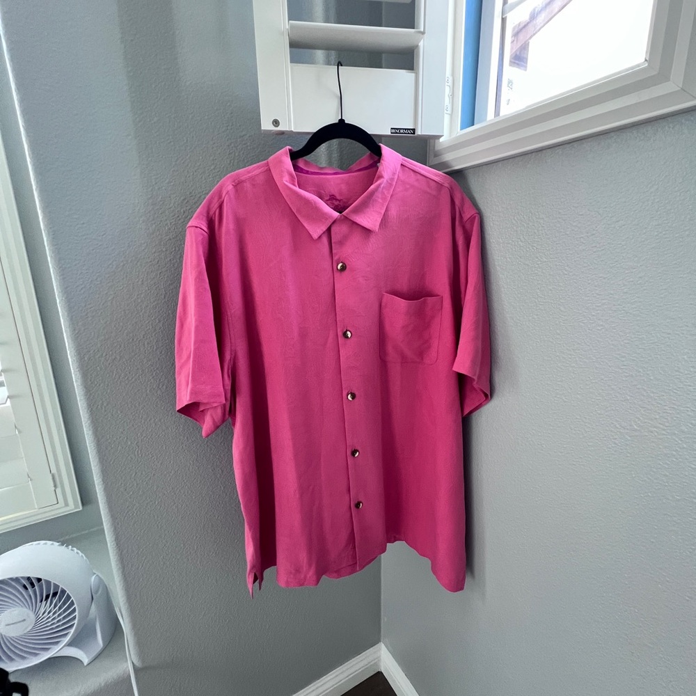 Tommy Bahama Men's Vibrant Pink Button Down Shirt